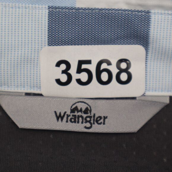 Wrangler Shirt Mens XL Extra Blue White Hike Camp Fish Outdoor Work Button Up - Picture 2 of 15